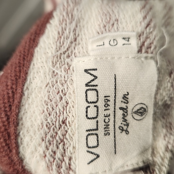 Volcom since 1991 Women's sz L (14) Striped Sweatshirt w/hoodie - Picture 4 of 4